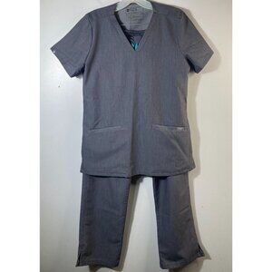 Womens‎ Figs Casma Kade Scrub Set Graphite Gray S Polyester Rayon Spandex #1